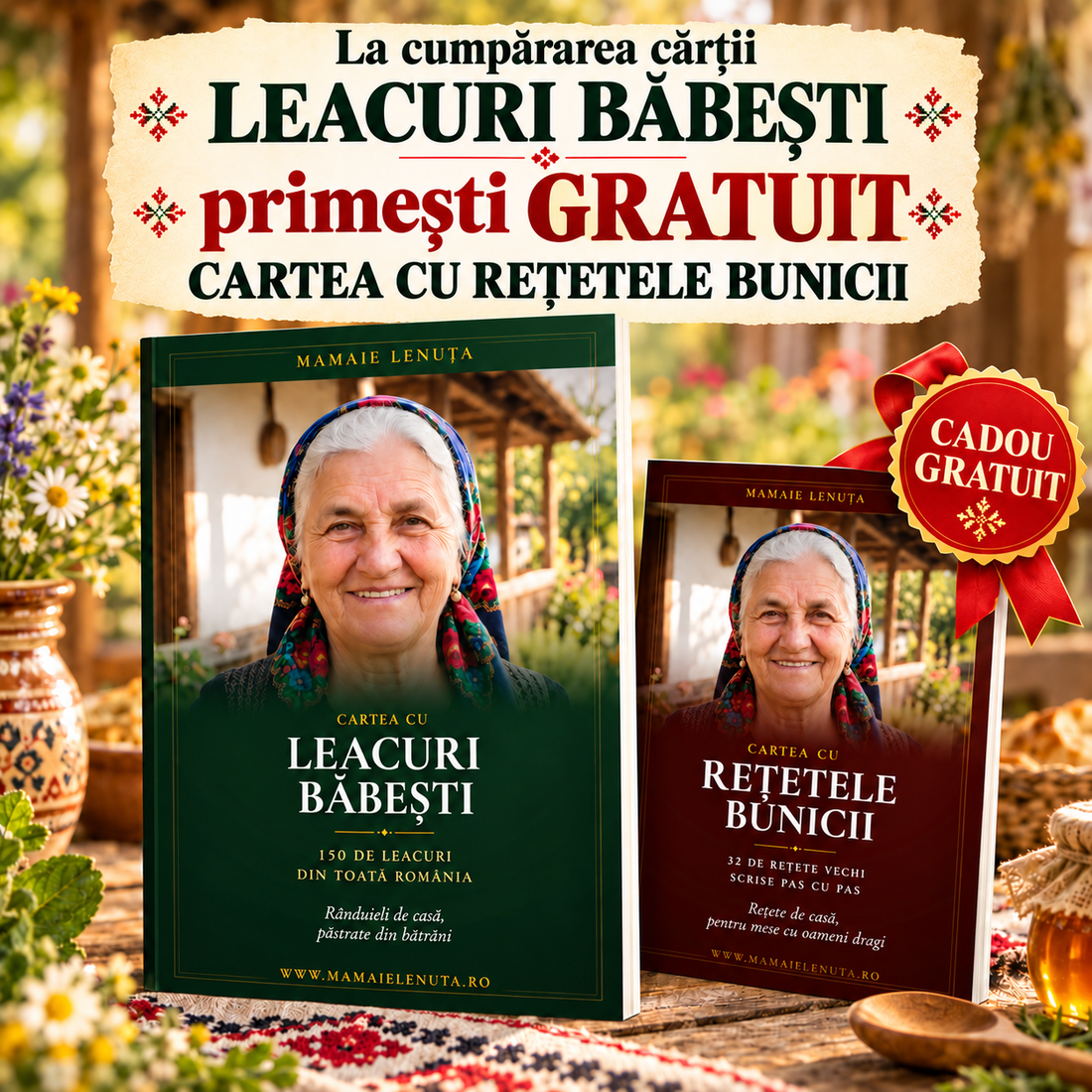 Pachet Promotional: 150 Leacuri Băbești + GRATUIT Cartea cu 32 Retete ca pe Vremuri